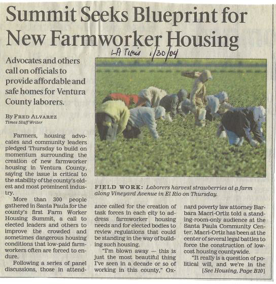 An article about New Farmworker Housing Summit